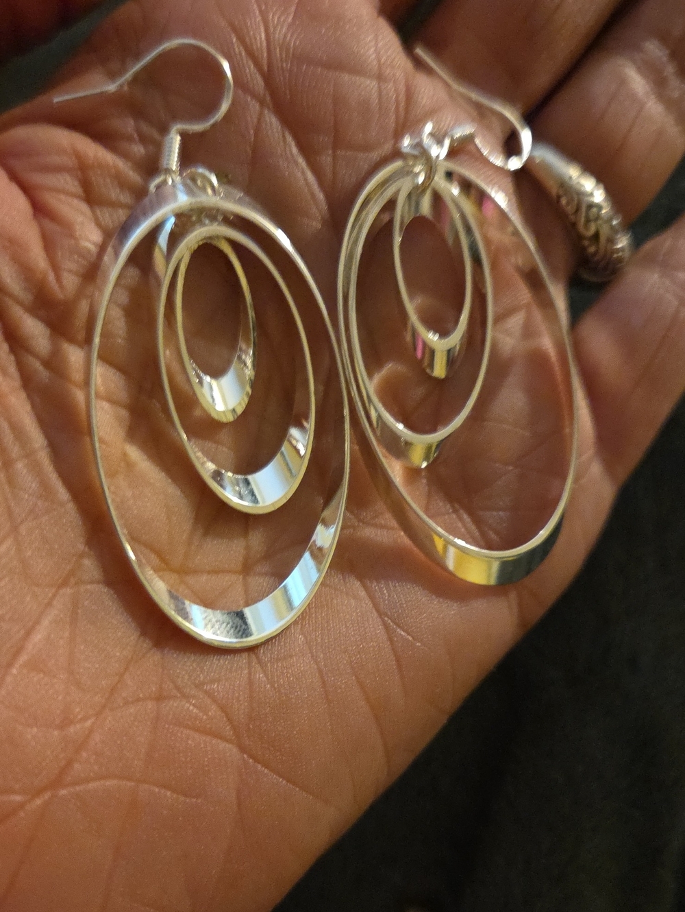 Lightweight,solid Sterling silver Multi-Hoop  Earrings - Sleek Layered Circles